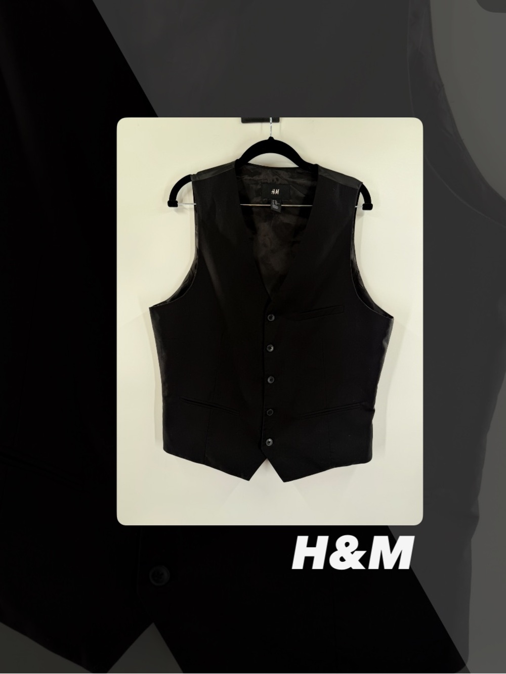 EUC H&M 42R Black Vest